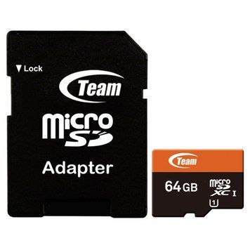 Карта пам`ятi MicroSDXC 64GB UHS-I Team + SD-adapter (TUSDX64GUHS03) [620105]