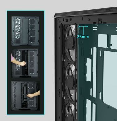 Корпус Zalman P50 DS без БЖ, 2xUSB3.0, 1xUSBType-C, 4x120мм ARGB, VGA 435мм, LCS ready, TG Side Panel, ATX, чорний (P50DSBLACK) [111331]