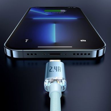 Кабель Baseus Crystal Shine USB - Lightning (M/M), 2.4A, 2 м Sky Blue (CAJY001203) [604330]