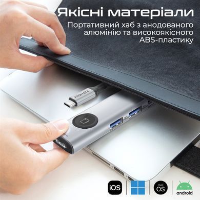 USB-хаб Promate USB Type-C Grey (comandhub-lite) [605176]