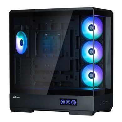 Корпус Zalman P50 DS без БЖ, 2xUSB3.0, 1xUSBType-C, 4x120мм ARGB, VGA 435мм, LCS ready, TG Side Panel, ATX, чорний (P50DSBLACK) [111331]