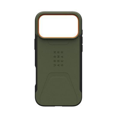 Чохол UAG для iPhone 17 Pro Max, Civilian MagSafe, Olive/Orange (114546117297) [111042]
