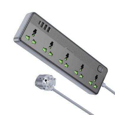Мережевий подовжувач BOROFONE BAC4A Lord 5 position socket(1C3A)(EU) Black (6941991111488) [802782]