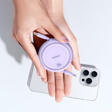 Кабель Baseus Free2Draw Mini Retractable Charging Cable Type-C to Type-C 100W 1m Nebula Purple (P10364500511-00) [802518]