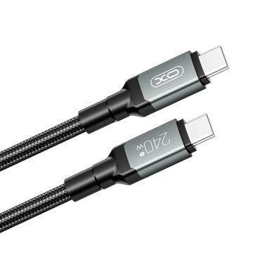Кабель XO USB Type-C - USB Type-C (M/M), 5А, 240W, 2 м, Black (NB-Q264B-CC.black) [604383]