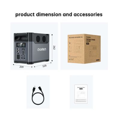 Портативна зарядна станція CHOETECH 1200W PS Wifi (BS061) (BS061-BQB) [305958]