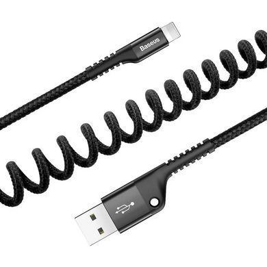 Кабель Baseus Fish eye Spring Data Cable Lightning 1m Black (CALSR-01) [802342]