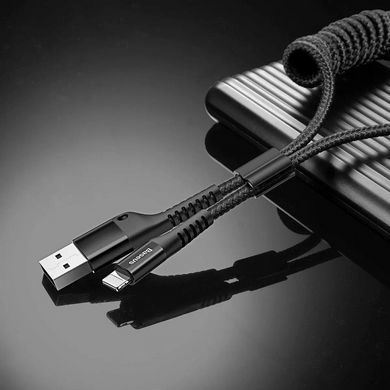 Кабель Baseus Fish eye Spring Data Cable Lightning 1m Black (CALSR-01) [802342]