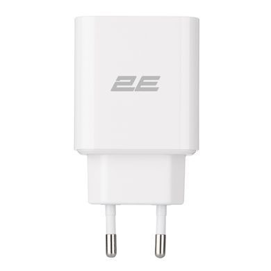Зарядний пристрій мережевий 2E 18Вт USB-A QC, білий (2E-WC1USB18W-W) [108357]