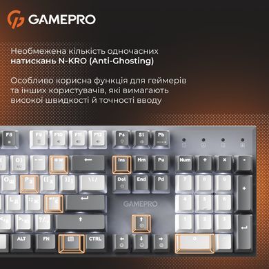 Клавіатура GamePro Genesis Metallic Outemu Red Swithes USB Gray (MK144G) [615509]