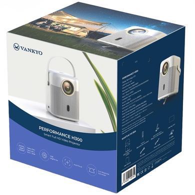 Проєктор Vankyo H300A Full HD 220 ANSI Lm 1000:1 16:9/4:3 HDMI Android 9.0 Wifi 6 білий (WPY028) [403827]