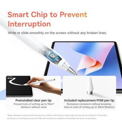 Стилус Baseus Wise Writing HN1 Universal Version Wired Charging 2-in-1 Stylus For HUAWEI/XIAOMI Moon White (With Type-C Cable*1 and Tip*1 and Palm Re (B0004F01) [806513]
