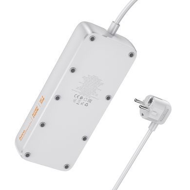Мережевий подовжувач HOCO AC22 Sunlight 4-bit (PD30W/1C3A) desktop socket (EU/GER) (1.5 m) White (6942007629799) [806290]