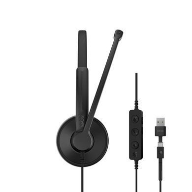 Гарнітура комп'ютерна стерео On-Ear EPOS IMPACT 100 MS, USB C + A, Microsoft Teams, односпрямований, 2м, Чорний (1001421) [111716]
