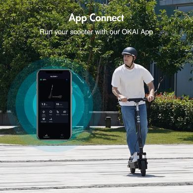 Електросамокат OKAI ue 10", 500(1000)W, 15.6Ah, 70km, 25km\h, 25%, NFC, App, 23kg (ES40-BL) [800011]
