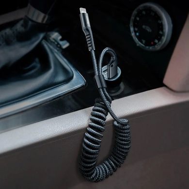 Кабель Baseus Fish eye Spring Data Cable Lightning 1m Black (CALSR-01) [802342]