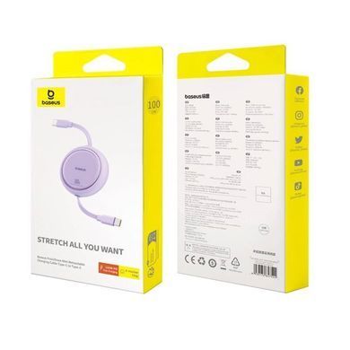 Кабель Baseus Free2Draw Mini Retractable Charging Cable Type-C to Type-C 100W 1m Nebula Purple (P10364500511-00) [802518]