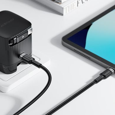 Кабель USB 2.0 Type-C M-M, 1.2 м, 60W aluminum alloy Black, C22-03 Acefast (6974316285137) [404591]