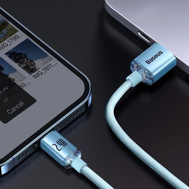 Кабель Baseus Crystal Shine USB - Lightning (M/M), 2.4A, 2 м Sky Blue (CAJY001203) [604330]