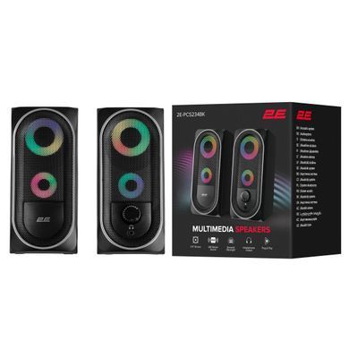 Акустична система 2E PCS234 RGB, 2.0, USB, Black (2E-PCS234BK) [114010]