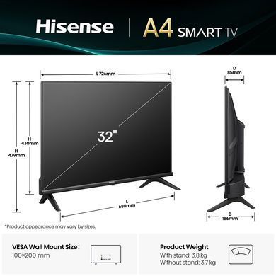 LED-телевізор Hisense 32A4Q (20016098) [200516]