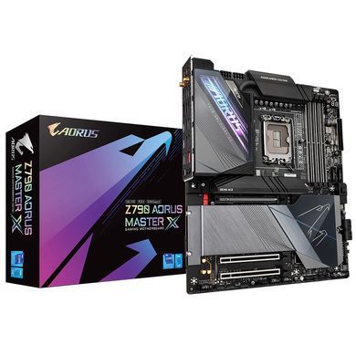 Материнська плата GIGABYTE Z790 AORUS MASTER X s1700 Z790 4xDDR5 M.2 HDMI DP Wi-Fi BT ATX (Z790_AORUS_MASTER_X) [111494]
