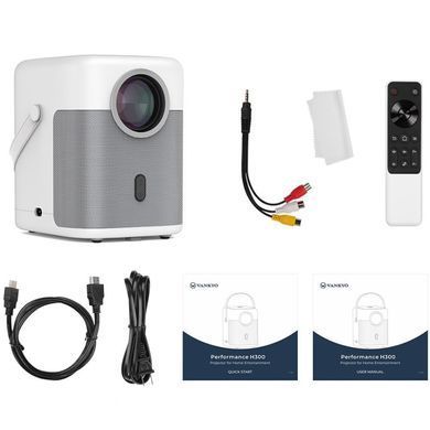 Проєктор Vankyo H300A Full HD 220 ANSI Lm 1000:1 16:9/4:3 HDMI Android 9.0 Wifi 6 білий (WPY028) [403827]