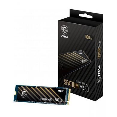 Накопичувач SSD 500GB MSI Spatium M450 M.2 2280 PCIe 4.0 x4 NVMe 3D NAND TLC (S78-440K220-P83) [614290]