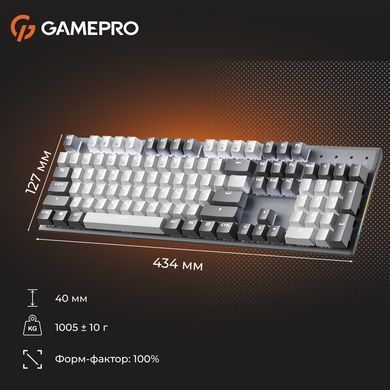 Клавіатура GamePro Genesis Metallic Outemu Red Swithes USB Gray (MK144G) [615509]