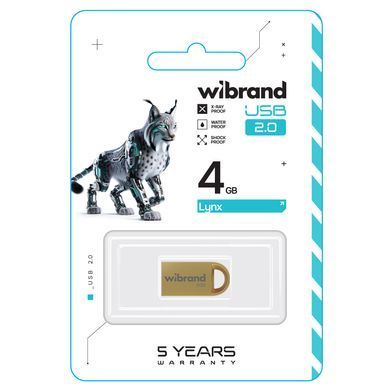 Флеш-накопичувач Wibrand USB 2.0 Lynx 4Gb Gold (WI2.0/LY4M2G) [802929]