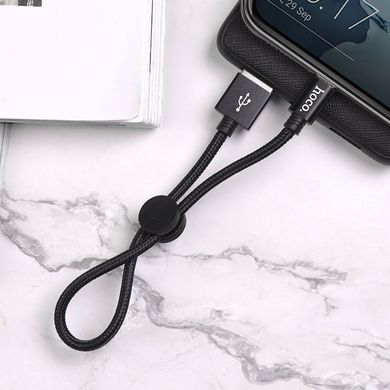 Кабель HOCO X35 USB to Type-C 3A, 0.25m, nylon, aluminum connectors, Black (6931474707451) [802234]