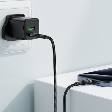 Кабель USB 2.0 Type-C M-M, 1.2 м, 60W aluminum alloy Black, C22-03 Acefast (6974316285137) [404591]