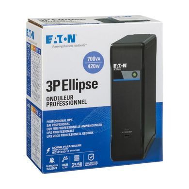 Джерело безперебійного живлення Eaton 3P Ellipse 700VA/420W, 2xUSB charges+USB port, 3+1xSchuko (3P700UD) [112249]