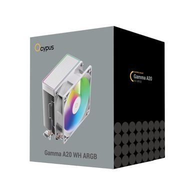 Система охолодження для комп'ютерного процесора GAMMA A20 WH ARGB OCYPUS (GAMMA-A20-WH1AAWN00F-GL) [503597]