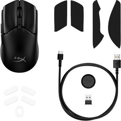 Миша HyperX Pulsefire Haste 2 mini, RGB, USB-A/WL/BT, чорний (7D388AA) [104094]