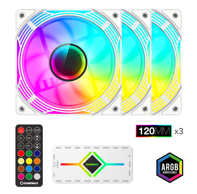 Кулер для корпуса GAMEMAX (KF300 WH) [303438]