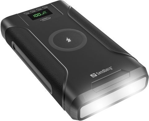 УМБ Sandberg 76800mAh Survivor DC91W PD100W,2xUSB-С+USB-A18W,Cigar Lighter120W,QI-15W,PowerThru (421-15) [404281]
