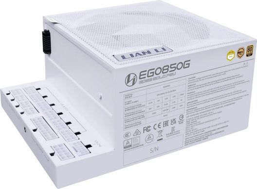 Блок живлення Lian Li EDGE850, 80 Plus Gold, White, EU Cord (G9P.EG0850G.W000.EU) [613520]