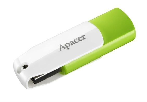 Флеш-накопичувач USB 64GB Apacer AH335 White/Green (AP64GAH335G-1) [607072]