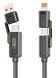 Кабель XO NB275 Zinc Alloy Silicone Type-C/USB-A to TYPE-C/Lightning - 4-in-1 - 60W - 1m Gray (NB275_4-in-1_Gray) [202516], фото 2