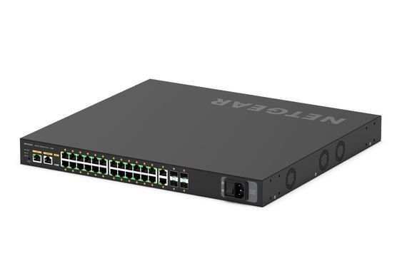 Комутатор NETGEAR M4250-26G4XF-PoE+ (GSM4230PX), 24x1GE PoE+ (480Вт), 2x1GE, 4xSFP+, AV Line керований L2 (GSM4230PX-100EUS) [15185]