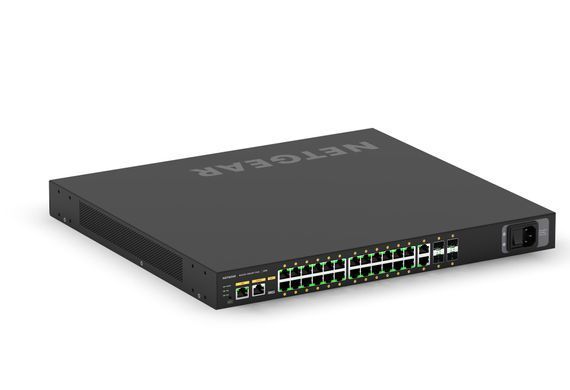 Комутатор NETGEAR M4250-26G4XF-PoE+ (GSM4230PX), 24x1GE PoE+ (480Вт), 2x1GE, 4xSFP+, AV Line керований L2 (GSM4230PX-100EUS) [15185]