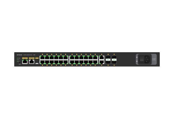 Комутатор NETGEAR M4250-26G4XF-PoE+ (GSM4230PX), 24x1GE PoE+ (480Вт), 2x1GE, 4xSFP+, AV Line керований L2 (GSM4230PX-100EUS) [15185]