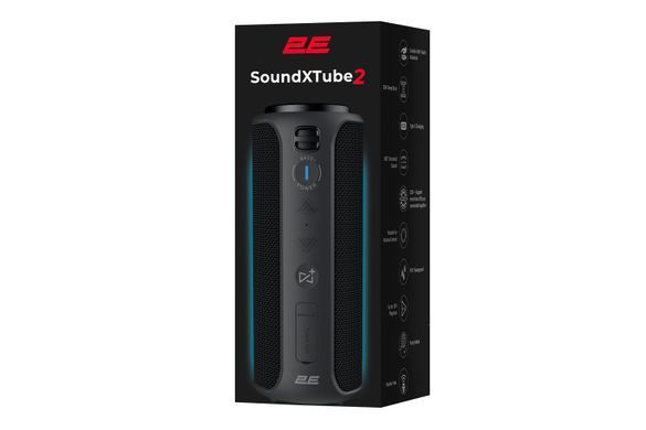 Портативна акустична система 2E SoundXTube2 30Вт, ВТ 5.0, MP3, TWS, Party Mode, IPX7, Чорний (2E-BSSXT2WBK) [113294]