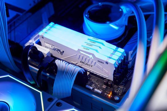 Пам'ять ПК Kingston DDR5 32GB 6000 FURY Beast RGB XMP Білий (KF560C40BWA-32) [13854]