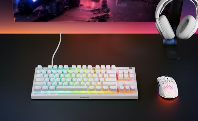 Клавіатура ігрова SteelSeries Apex 3 TKL UA White (64819) [401058]