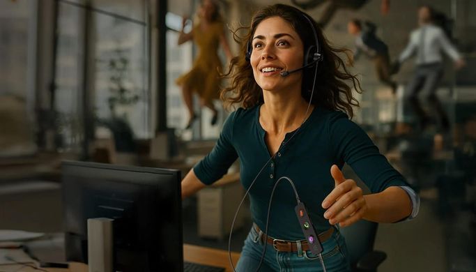 Гарнітура комп'ютерна стерео On-Ear EPOS IMPACT 100 MS, USB C + A, Microsoft Teams, односпрямований, 2м, Чорний (1001421) [111716]