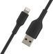 Кабель USB-A > Lightning заряджання/синхронізації Belkin 1м, 12Вт, PVC, чорний (CAA001BT1MBK) [108502], фото 4