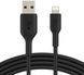 Кабель USB-A > Lightning заряджання/синхронізації Belkin 1м, 12Вт, PVC, чорний (CAA001BT1MBK) [108502], фото 1