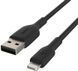 Кабель USB-A > Lightning заряджання/синхронізації Belkin 1м, 12Вт, PVC, чорний (CAA001BT1MBK) [108502], фото 5